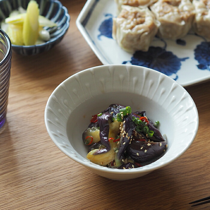 九谷青窯　高原真由美　白磁いっちん雫　4.5寸鉢