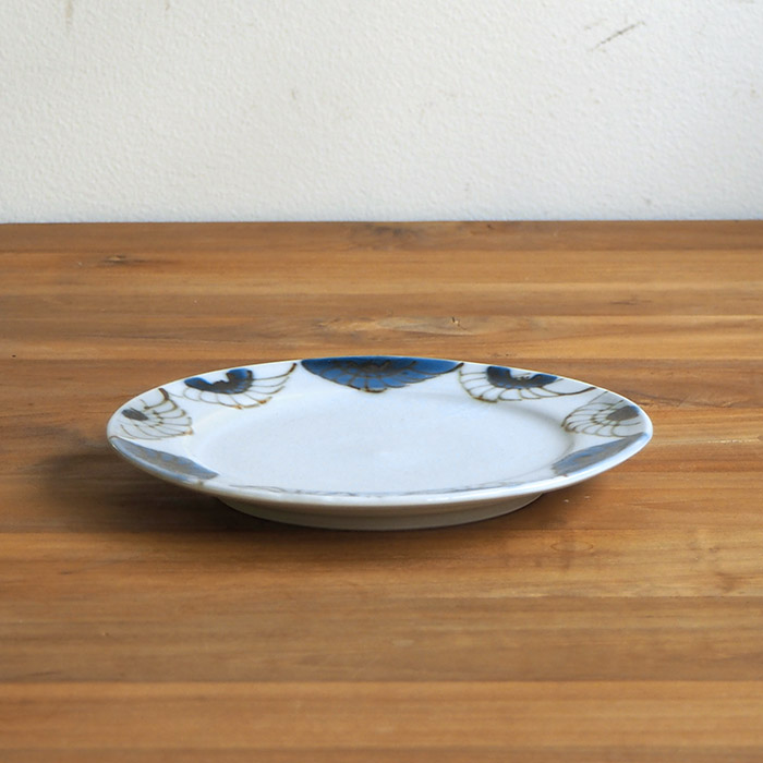 九谷青窯　高原真由美　呉須鉄渕花尽くし　5.5寸皿
