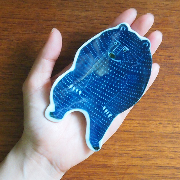 倉敷意匠　kata　kata　印判手豆皿　クマ