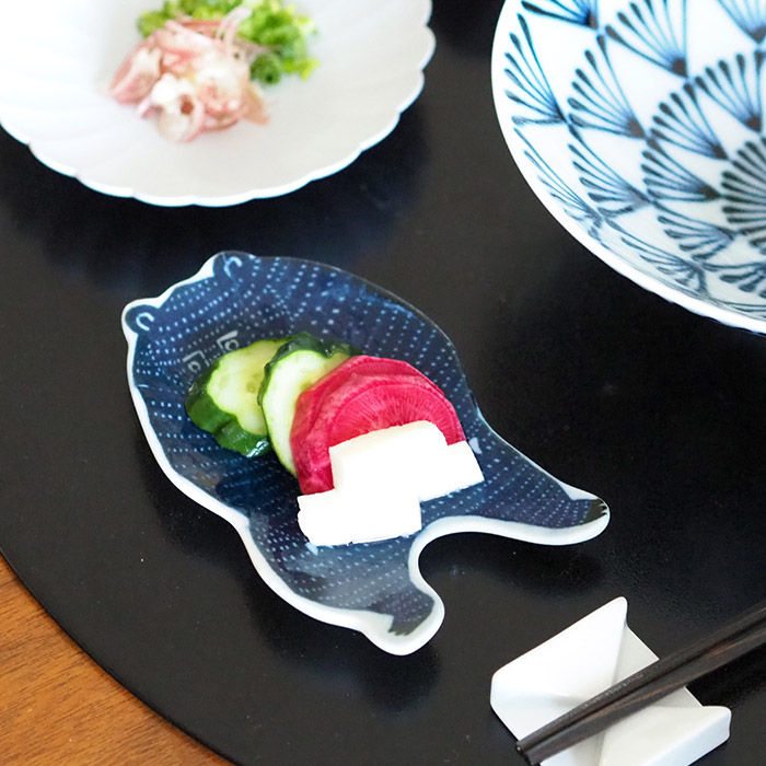 倉敷意匠　kata　kata　印判手豆皿　クマ