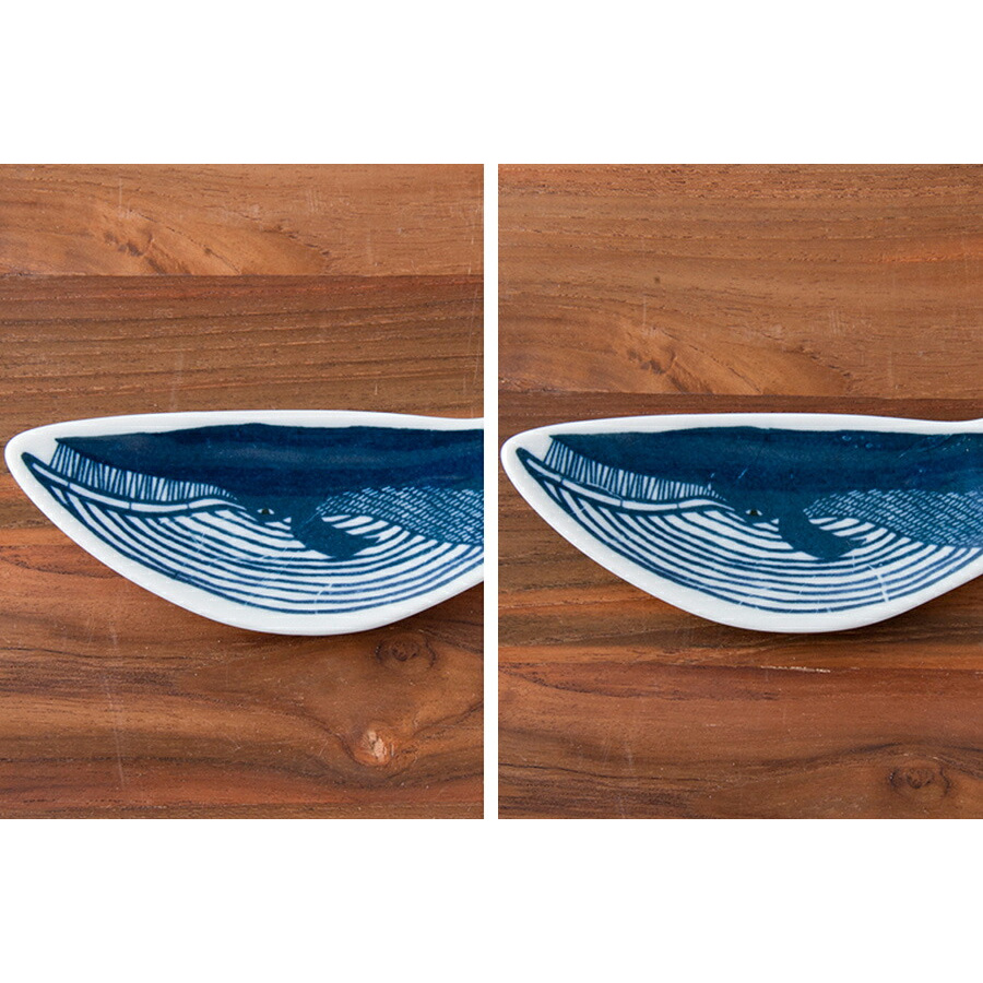 倉敷意匠　kata　kata　印判手豆皿　クジラ