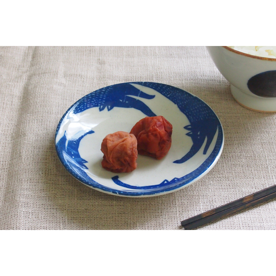 【取扱終了1028】倉敷意匠　kata　kata　印判手小皿　群れ　※