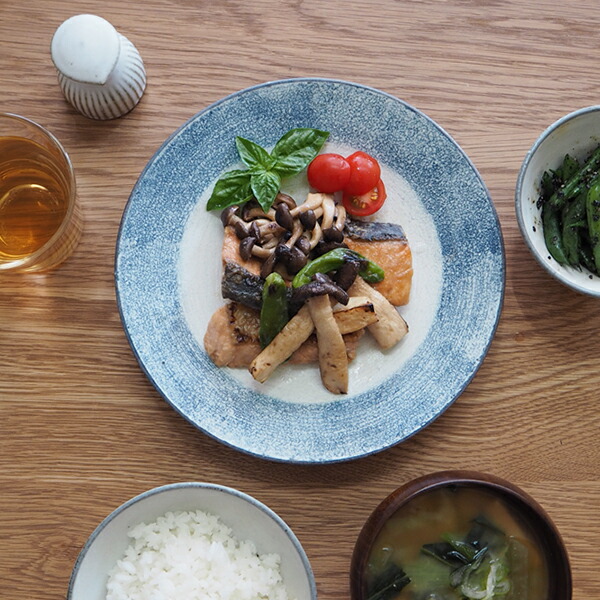 ココチ舎　インディゴ　丸皿　7寸