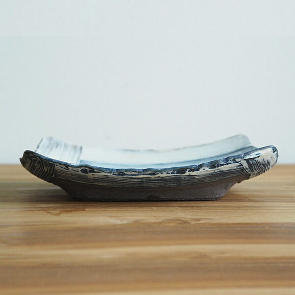 ココチ舎　インディゴ　角皿　中　Ｉライン　