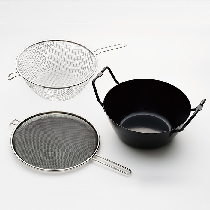 ラバーゼ　鉄揚げ鍋22cmセット　/　la　base