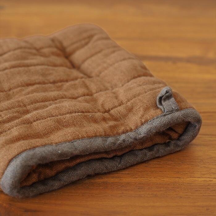 リーノ・エ・リーナ　スクエアミトン　マノン　ブラウンオーカー　/　Lino　e　Lina　Manon