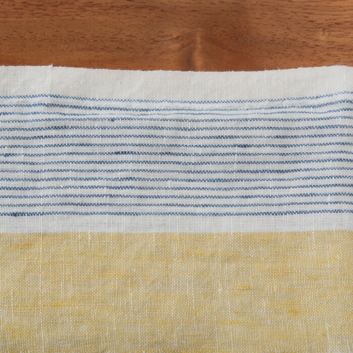 リーノ・エ・リーナ　キッチンクロス　シレーヌ　イエロー・ブルー　/　Lino　e　Lina　Sirene