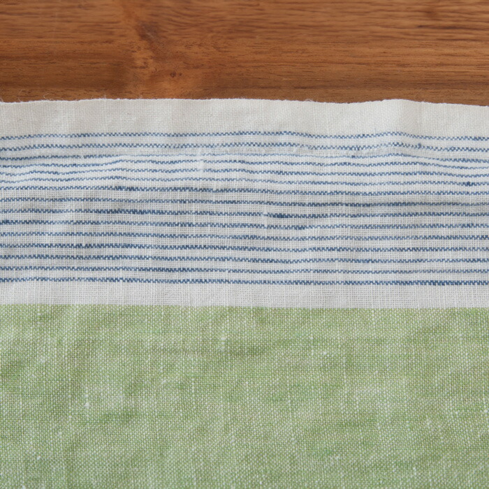 リーノ・エ・リーナ　キッチンクロス　シレーヌ　グリーン・ブルー　/　Lino　e　Lina　Sirene