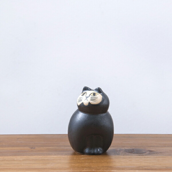 【取扱終了0307】リサ・ラーソン　ミア　ミニ　95mm　ブラック・ホワイト　/　Lisa　Larson　Cats-Mia