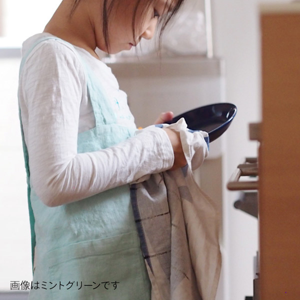 【取扱終了0501】リネンテイルズ ピナフォアエプロン キッズ ベージュ / Linen Tales ※