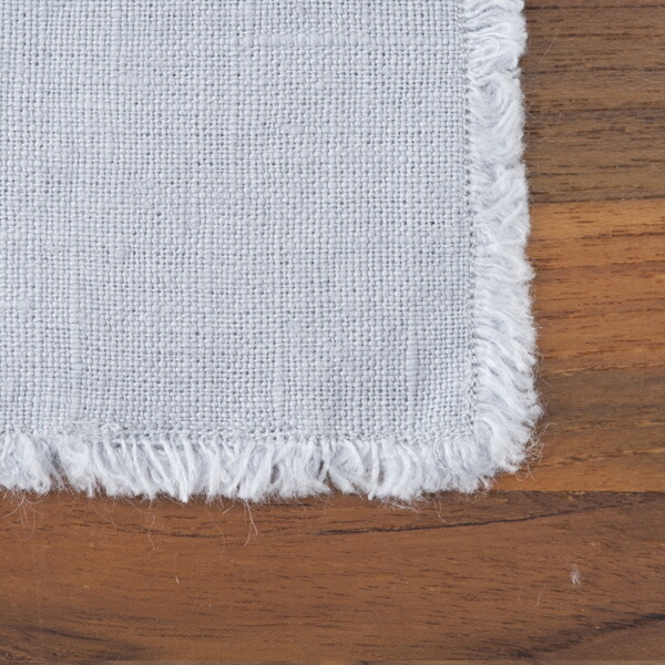 リネンテイルズ　フリンジ　コースター　ライトグレー　10×10　/　LINEN　TALES