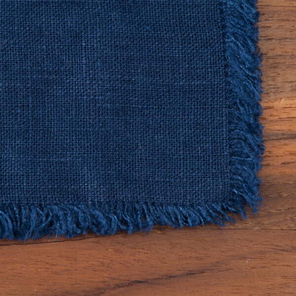 リネンテイルズ　フリンジ　テーブルランナー　ネイビー　40×200　/　LINEN　TALES　