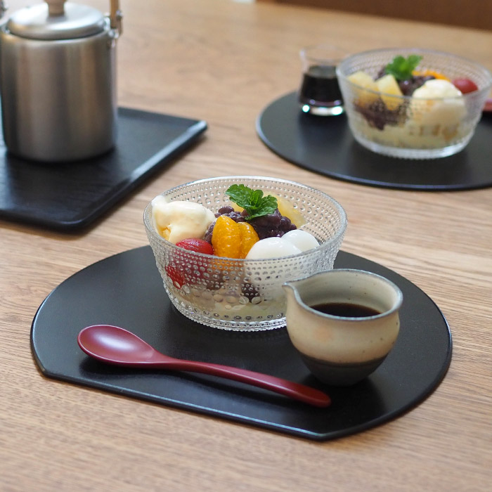 【プロキッチンオリジナル】【単品】半月盆S　両面　黒×赤　/　PROKITCHEN　□