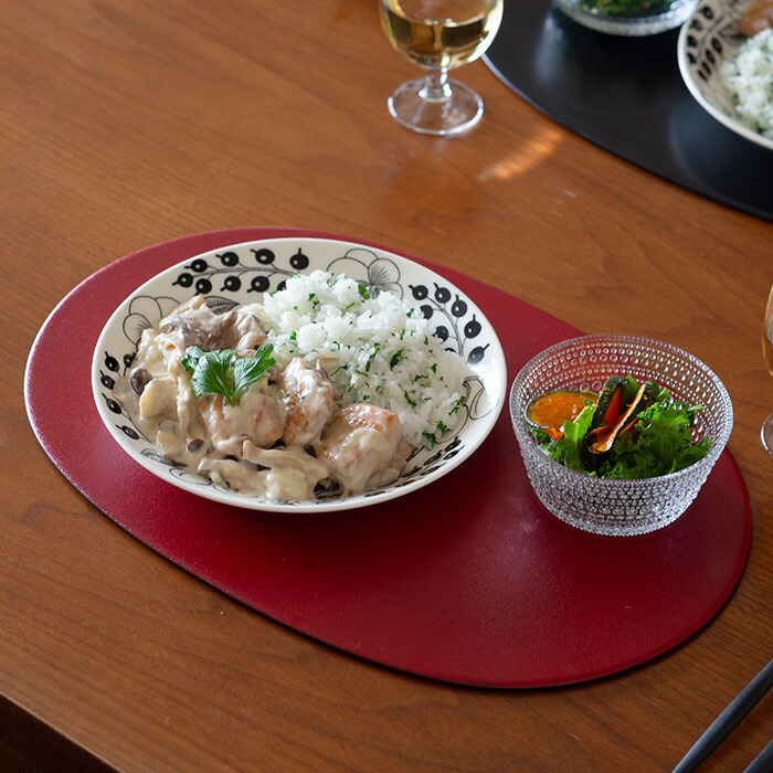 ■【プロキッチンオリジナル】【2枚セット】小判盆　両面　赤×黒　/　PROKITCHEN