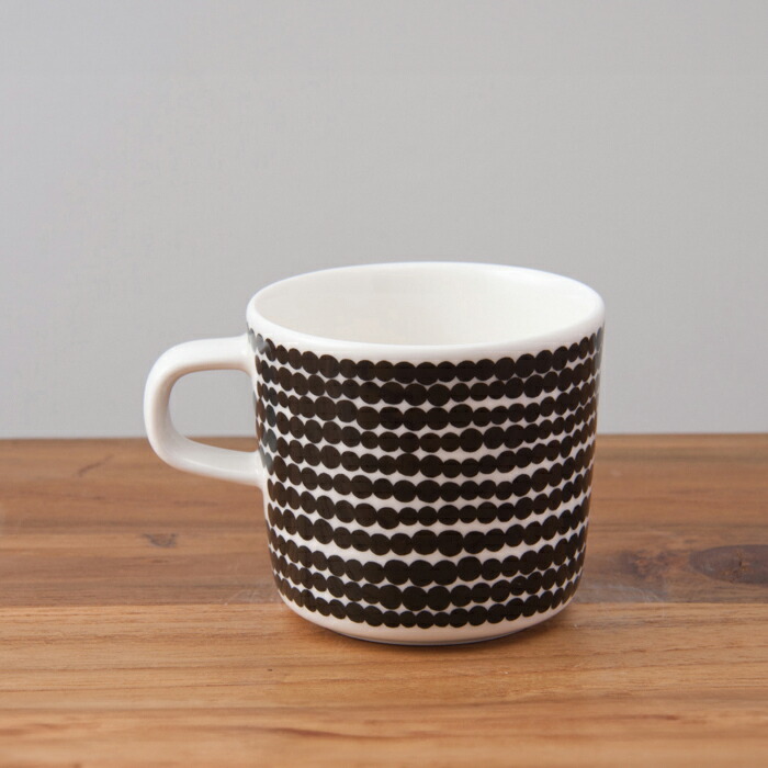 マリメッコ　コーヒーカップ　200ml　シイルトラプータルハ　ブラック　/　marimekko　Siirtolapuutarha