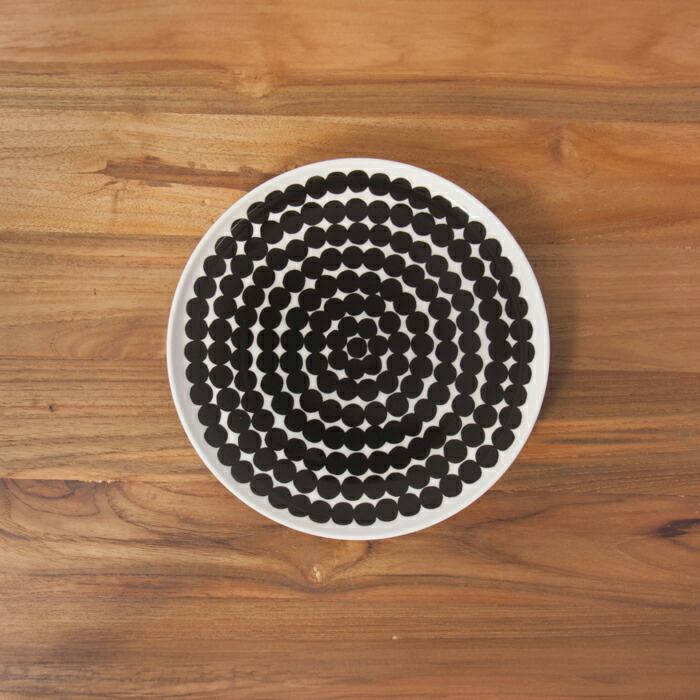 マリメッコ　プレート　20cm　シイルトラプータルハ　ブラック　/　marimekko　Siirtolapuutarha　