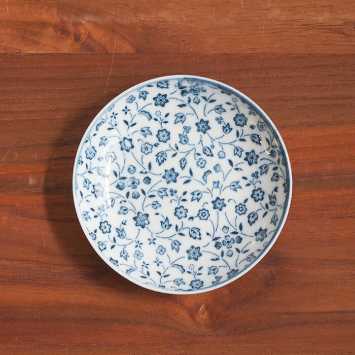 丸直製陶所　染付小皿　レモングラス　　