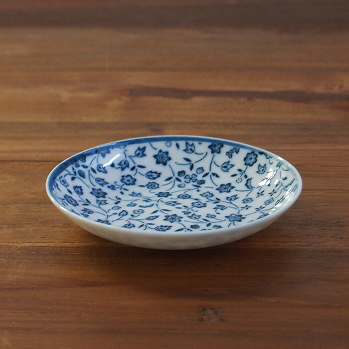 丸直製陶所　染付小皿　レモングラス　　