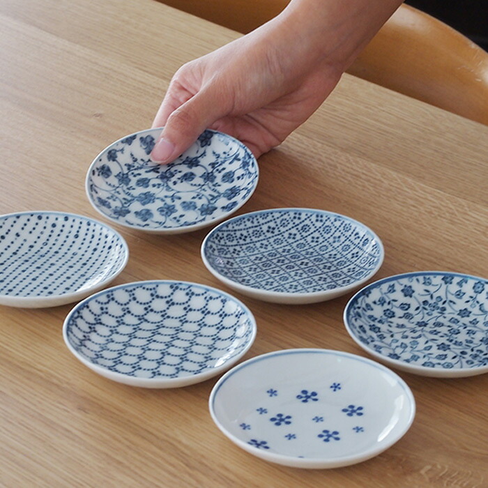 丸直製陶所　染付小皿　レモングラス　　