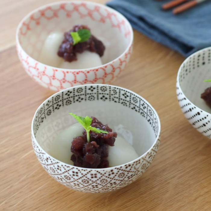 丸直製陶所　染付陶碗　花格子　茶　　