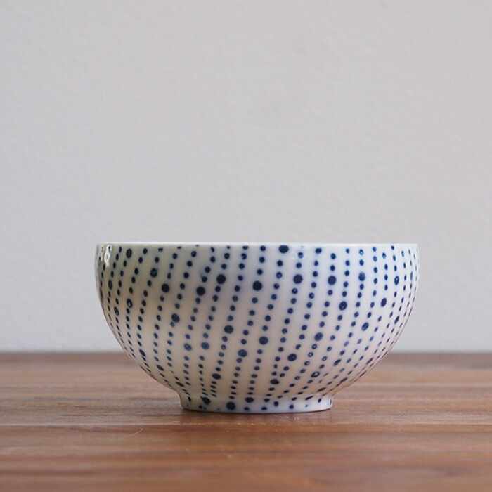 丸直製陶所　染付陶碗　五月雨　青　　