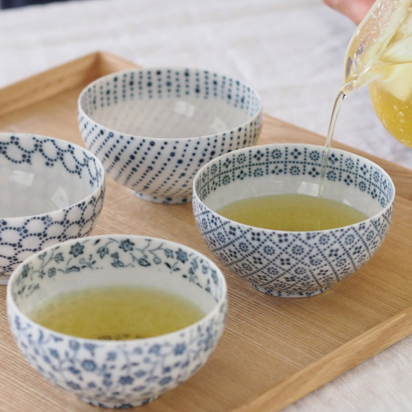 丸直製陶所　染付陶碗　五月雨　青　　