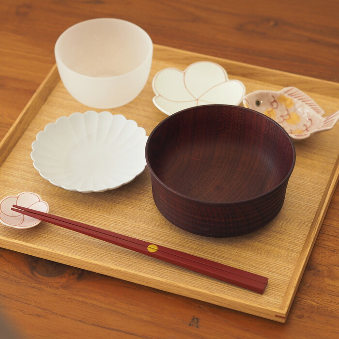 松屋漆器店　白木　尺正角盆