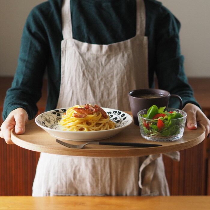 【訳あり】松屋漆器店　白木　14.0寸小判盆