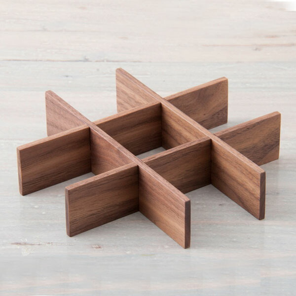 松屋漆器店 ウォールナット 6寸重箱用 九つ切仕切り