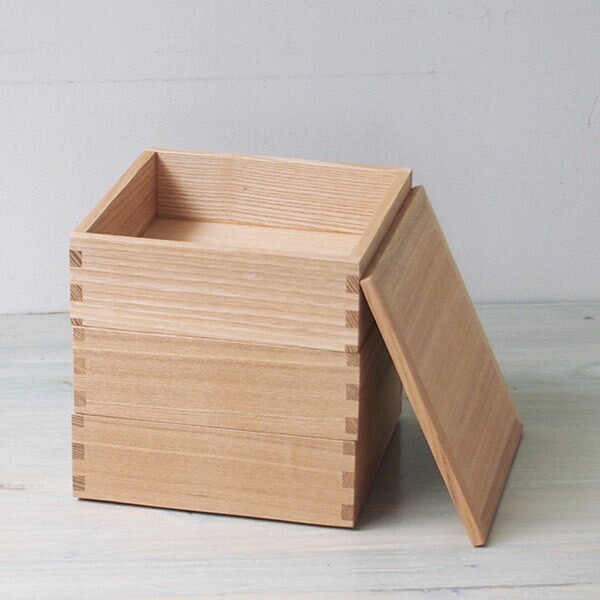 松屋漆器店 白木 5寸三段重 内白木