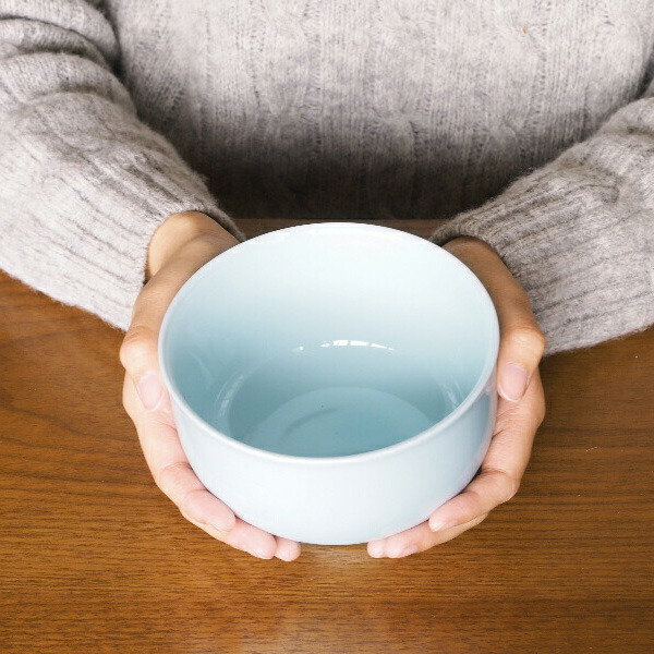 瑞々　茶漬碗　青白