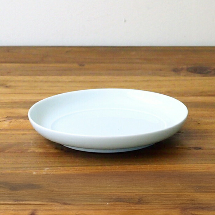 瑞々　まる皿5寸　青白