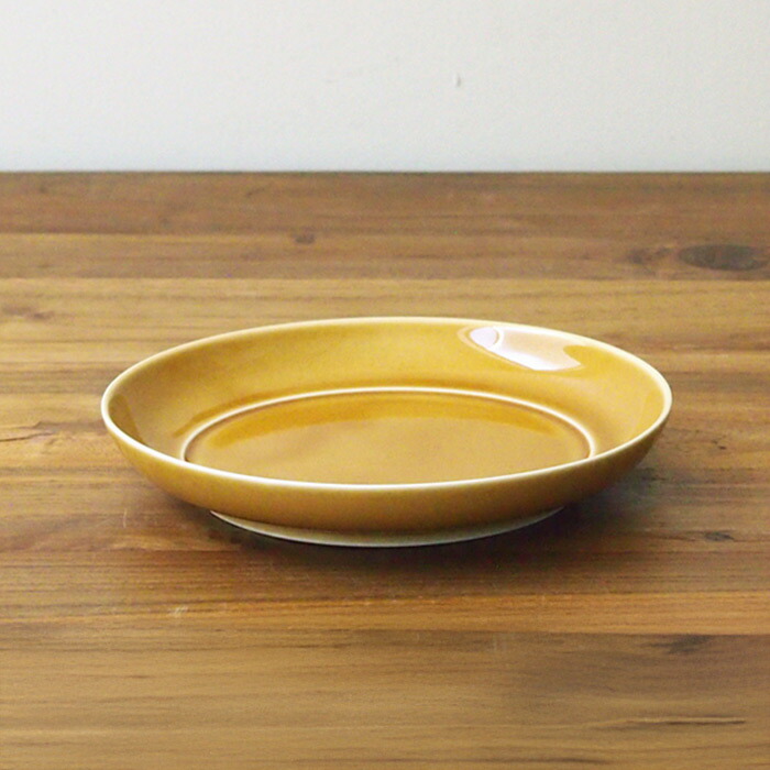 瑞々　まる皿5寸　うす飴