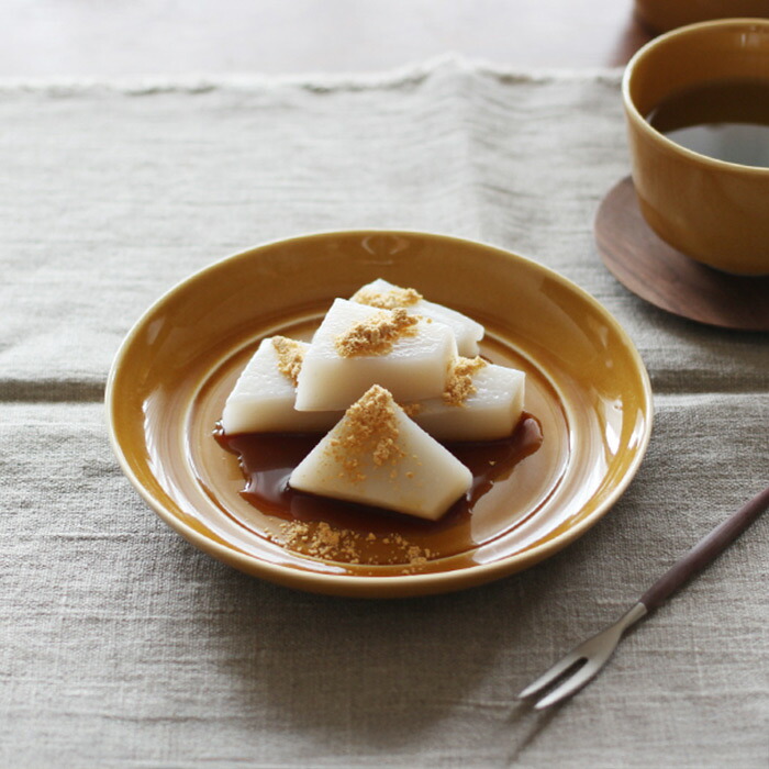 瑞々　まる皿5寸　うす飴