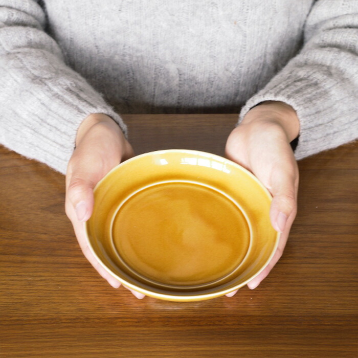 瑞々　まる皿5寸　うす飴