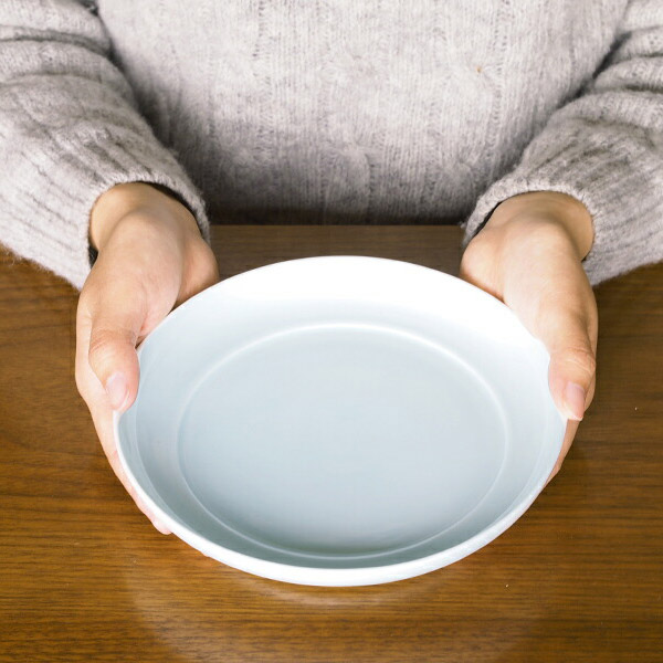 瑞々　まる皿6寸　青白