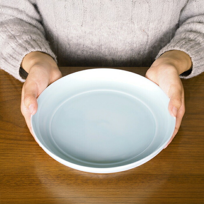 瑞々　まる皿7寸　青白