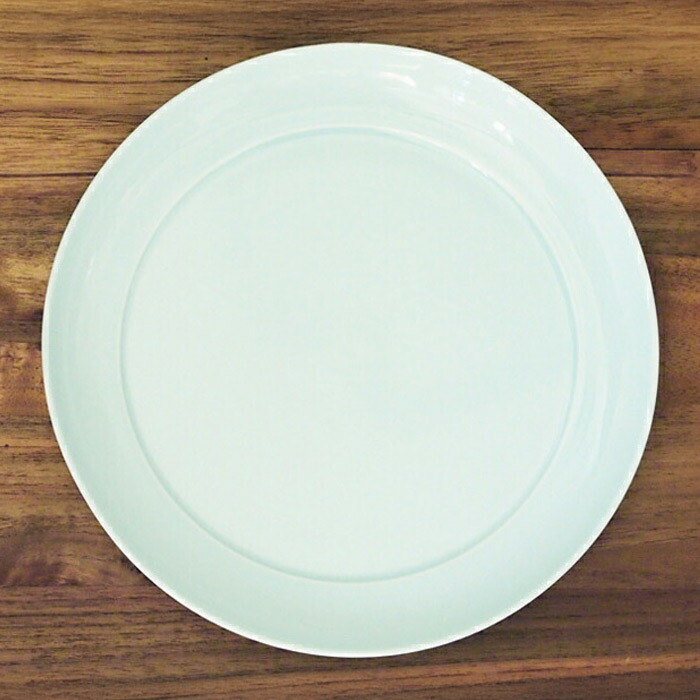 【送料無料】瑞々 まる皿8寸 青白