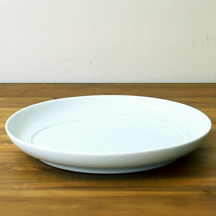【送料無料】瑞々 まる皿8寸 青白