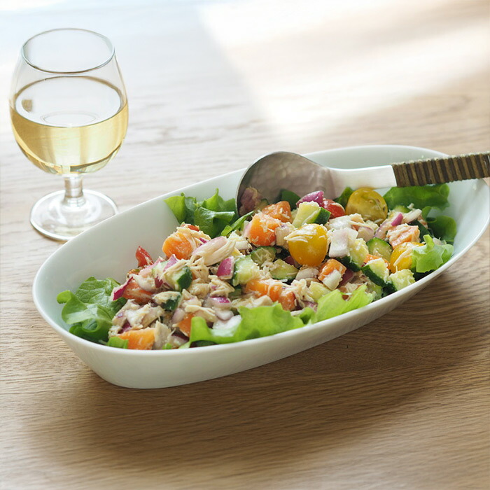 瑞々　楕円鉢9寸　青白