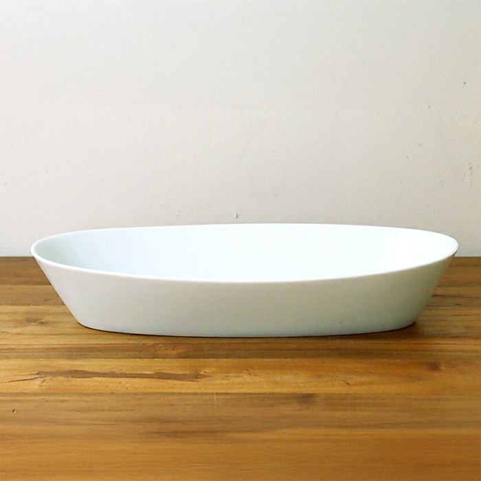 瑞々　楕円鉢9寸　青白