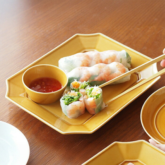 瑞々　すみきり角皿　うす飴