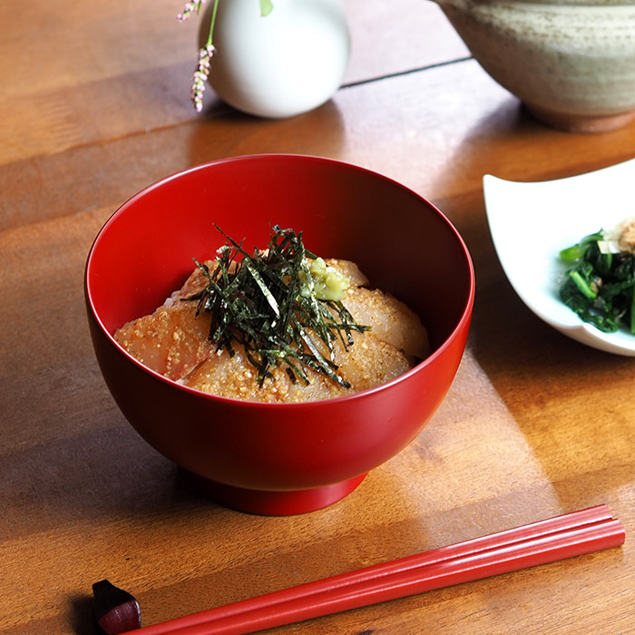 漆琳堂　越前硬漆　一乗椀　4.5寸　朱