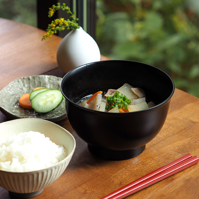 漆琳堂　越前硬漆　朝倉椀　4.5寸　黒