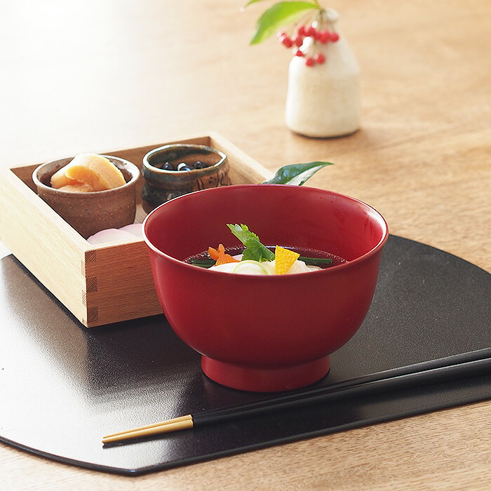 漆琳堂　越前硬漆　朝倉椀　4.5寸　朱