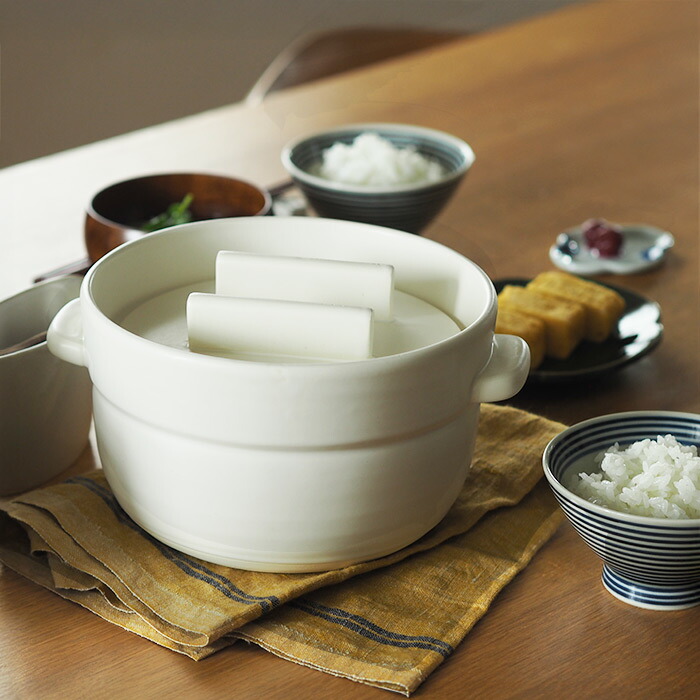 かもしか道具店　ごはんの鍋　三合炊き　白