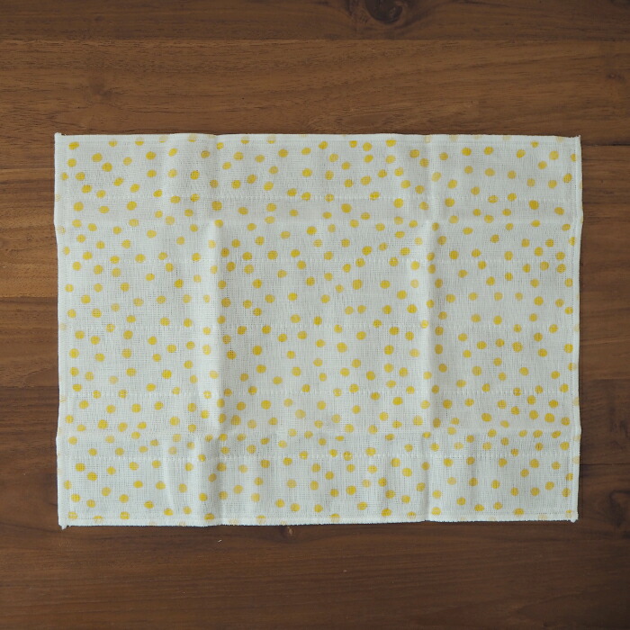 中川政七商店　「手描きの風合いの」かや織ふきん　あられ　黄