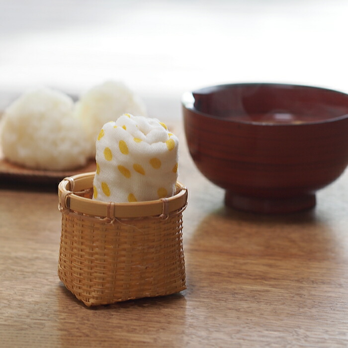 中川政七商店　「手描きの風合いの」かや織ふきん　あられ　黄