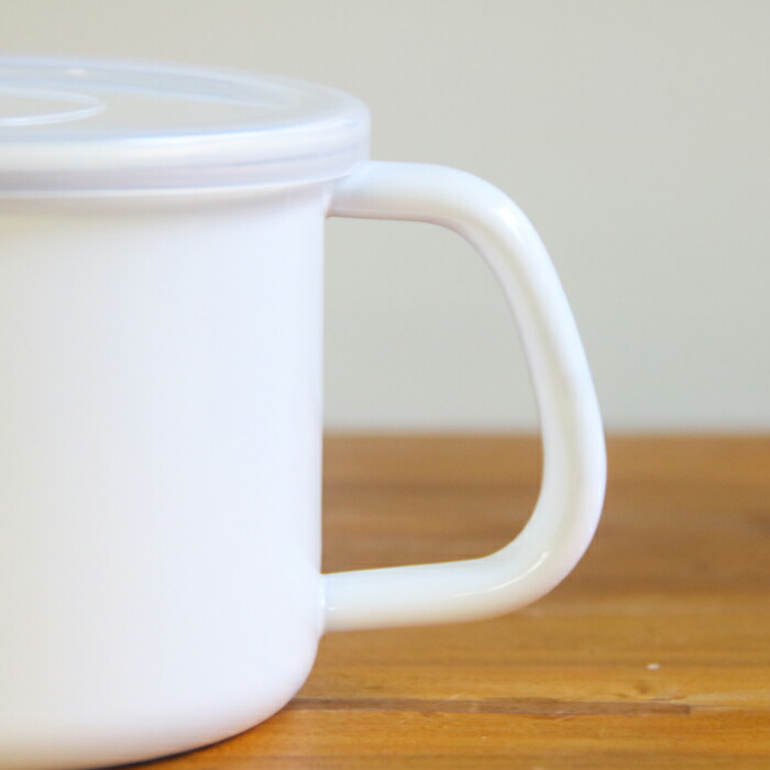 野田琺瑯　ホワイトシリーズ　持ち手付ストッカー　丸型　L