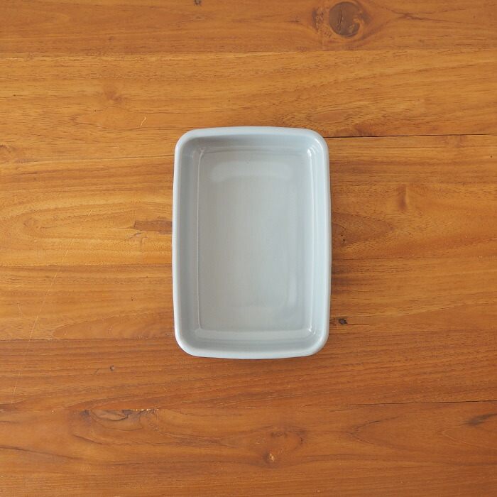 野田琺瑯　+Gray　レクタングル浅型　S